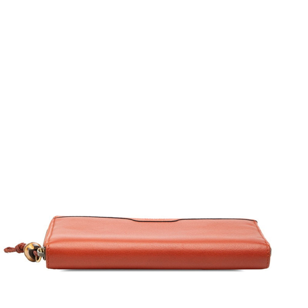 Gucci Orange Leather Long Wallet (Bi-Fold) (Pre-Owned)