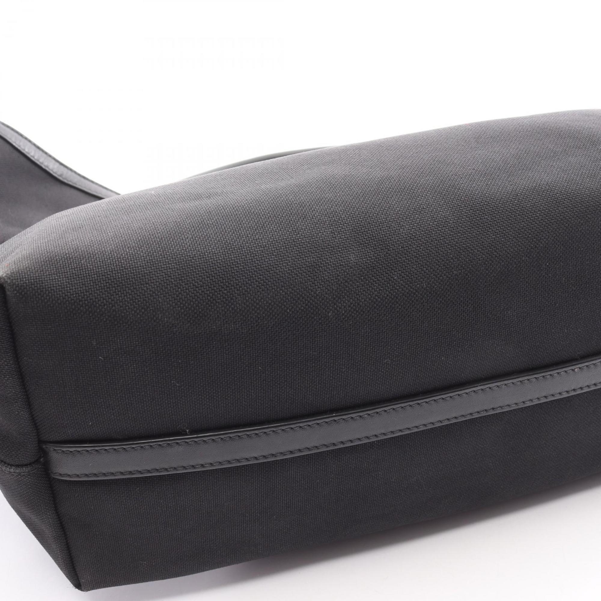 Prada Black Canvas Leather Tote Bag