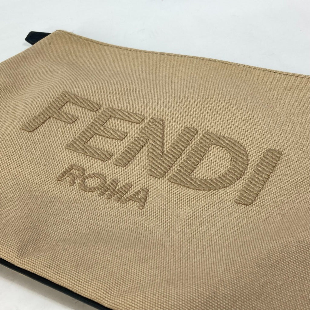 Fendi Beige Cloth Clutch Bag