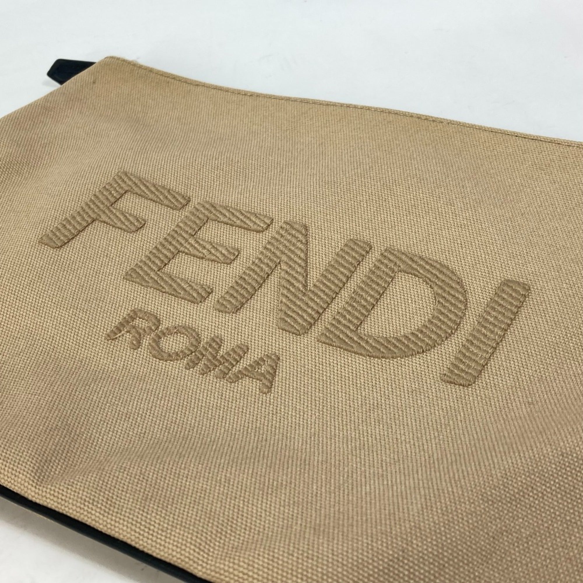 Fendi Beige Cloth Clutch Bag