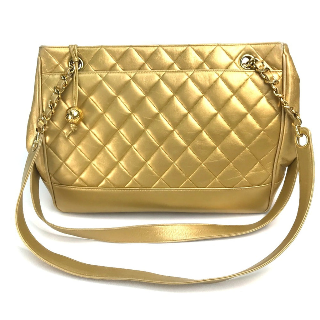Chanel Gold Leather Shoulder Bag
