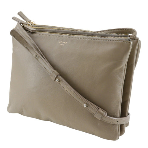 Celine Gray Leather Shoulder Bag