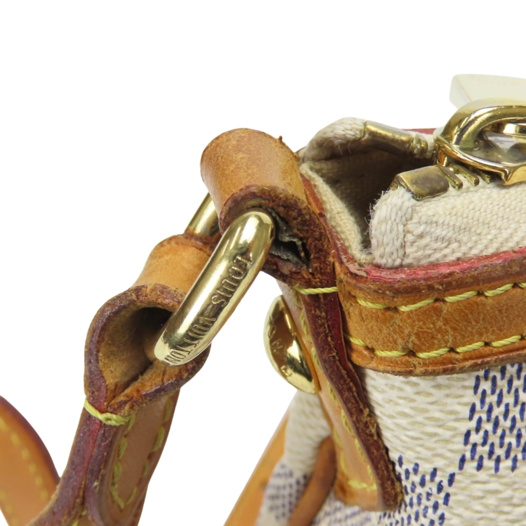 Louis Vuitton White Damier Azur Leather Shoulder Bag