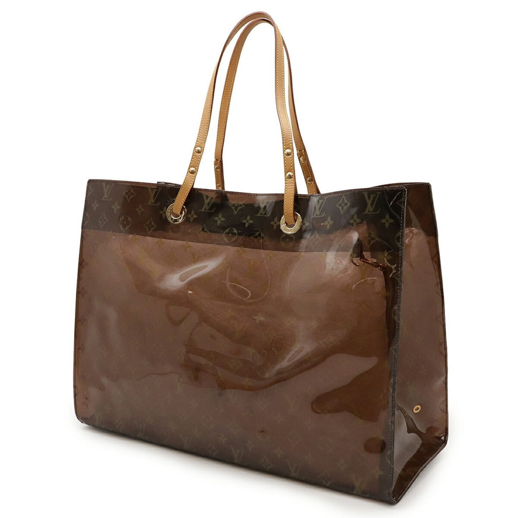 Louis Vuitton Brown Clear Vinyl Leather Beach Bag Shoulder Bag Tote Bag