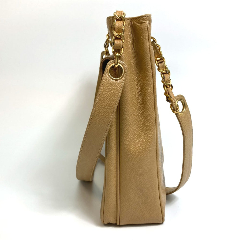 Chanel Beige Leather Shoulder Bag