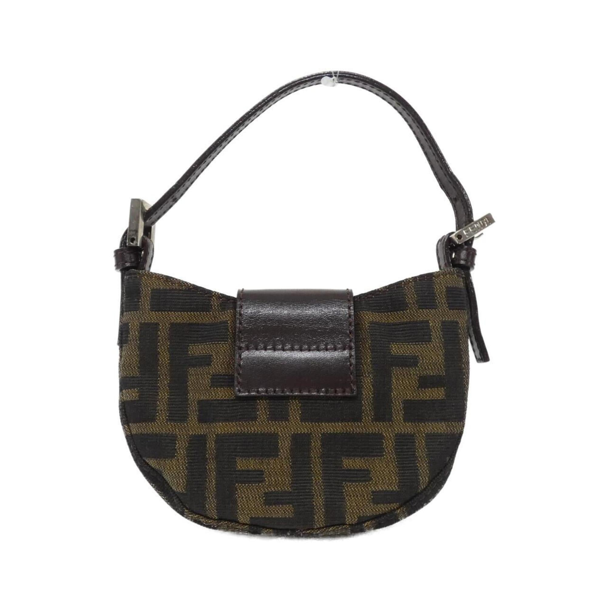 Fendi Silver Canvas Handbag