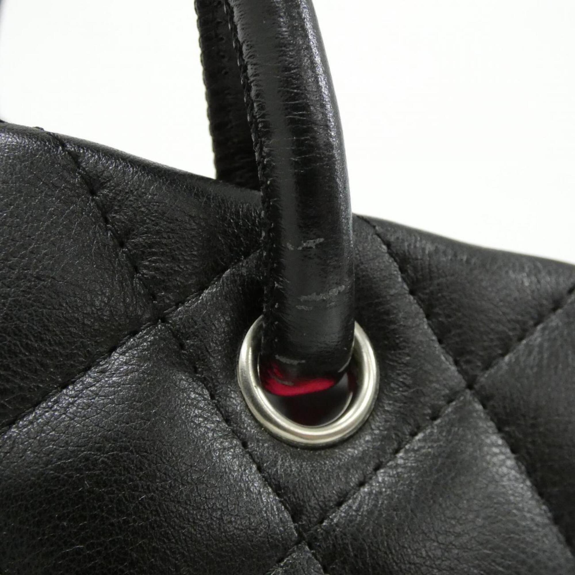 Chanel Ligne Cambon Black Leather Handbag