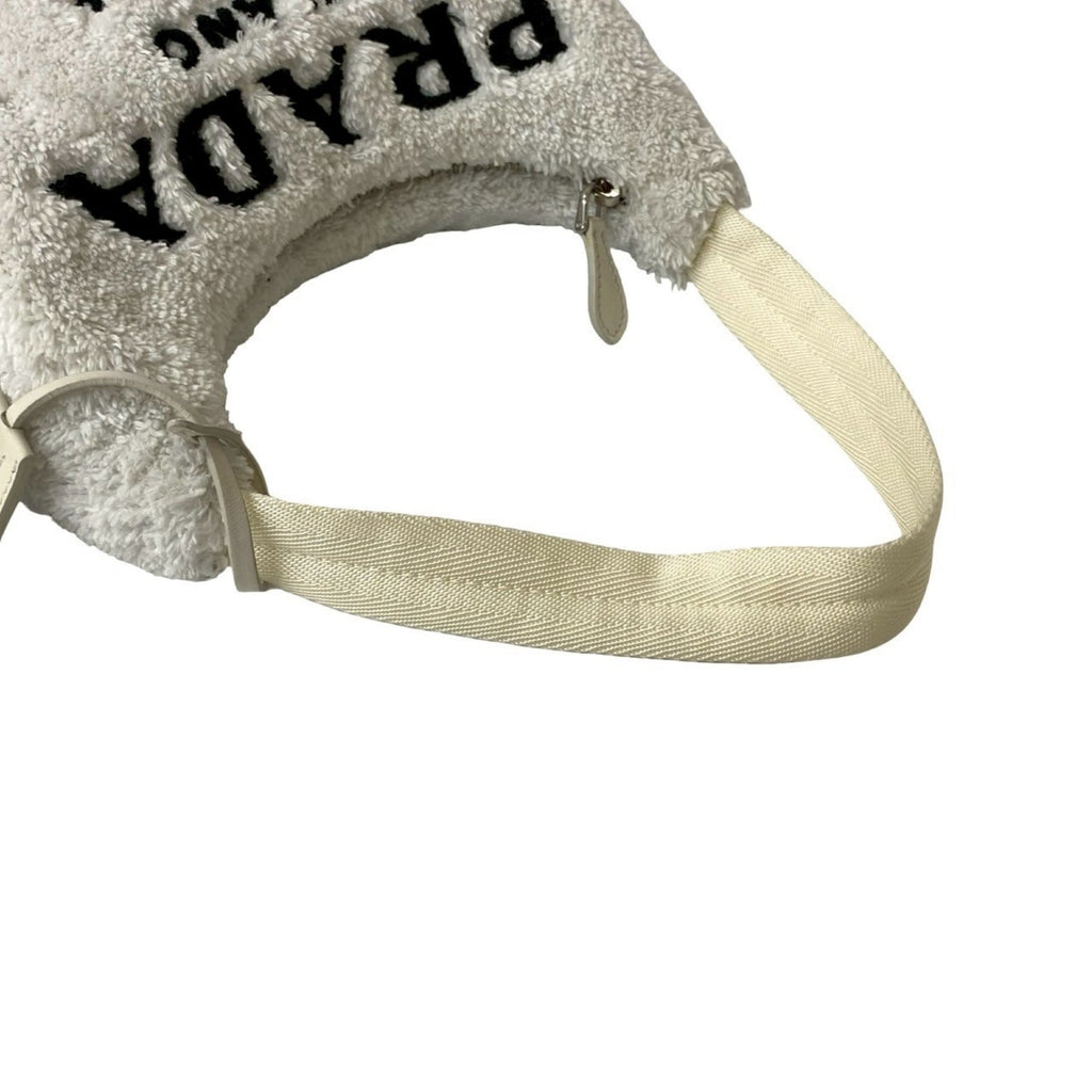 Prada White Pile Fabric Handbag Pouch