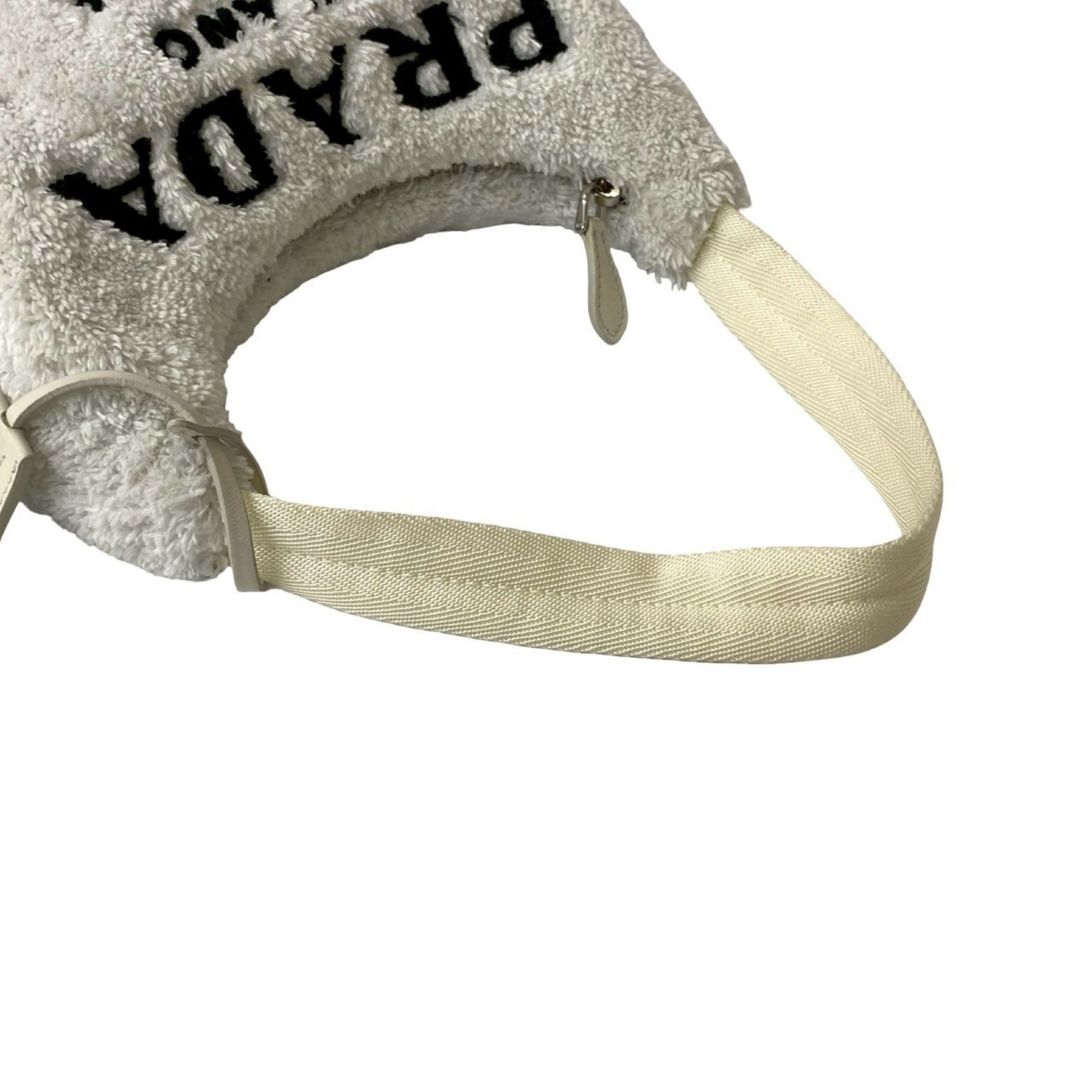 Prada White Pile Fabric Handbag Pouch