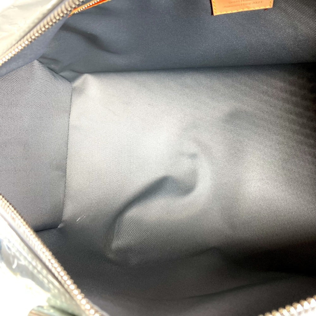 Louis Vuitton Silver Leather Boston Bag Handbag