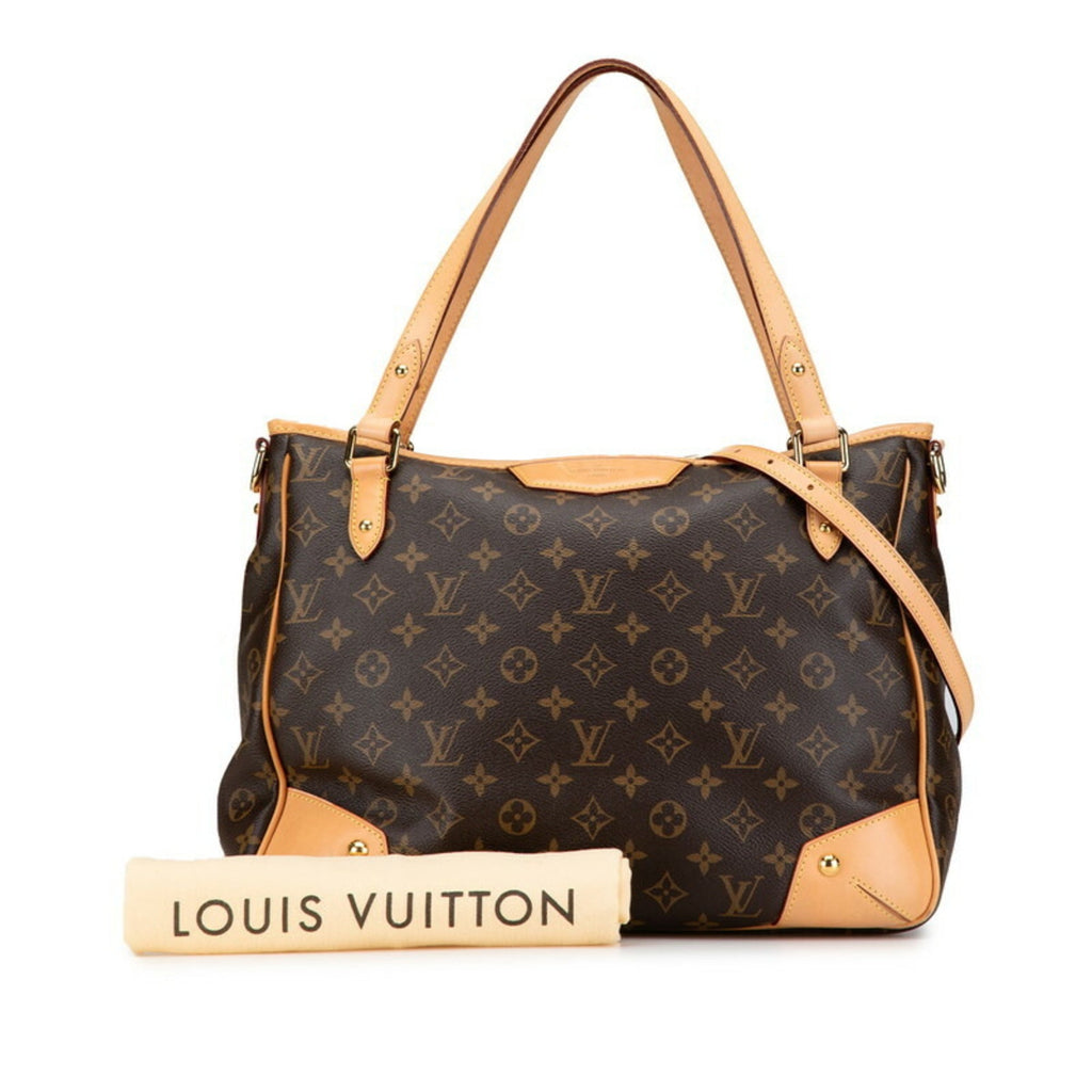 Louis Vuitton Brown Pvc Leather Shoulder Bag Tote Bag