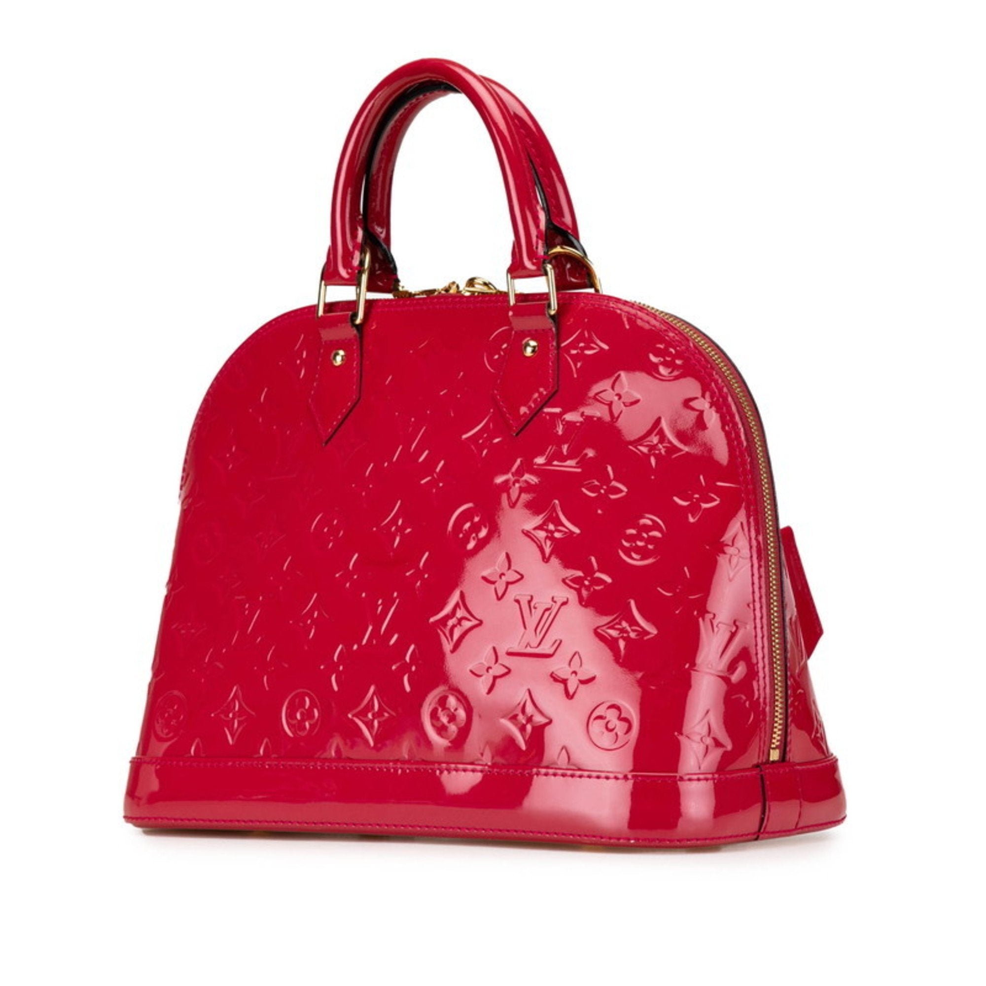 Louis Vuitton Red Color Rouge Grenadine Patent Leather Handbag