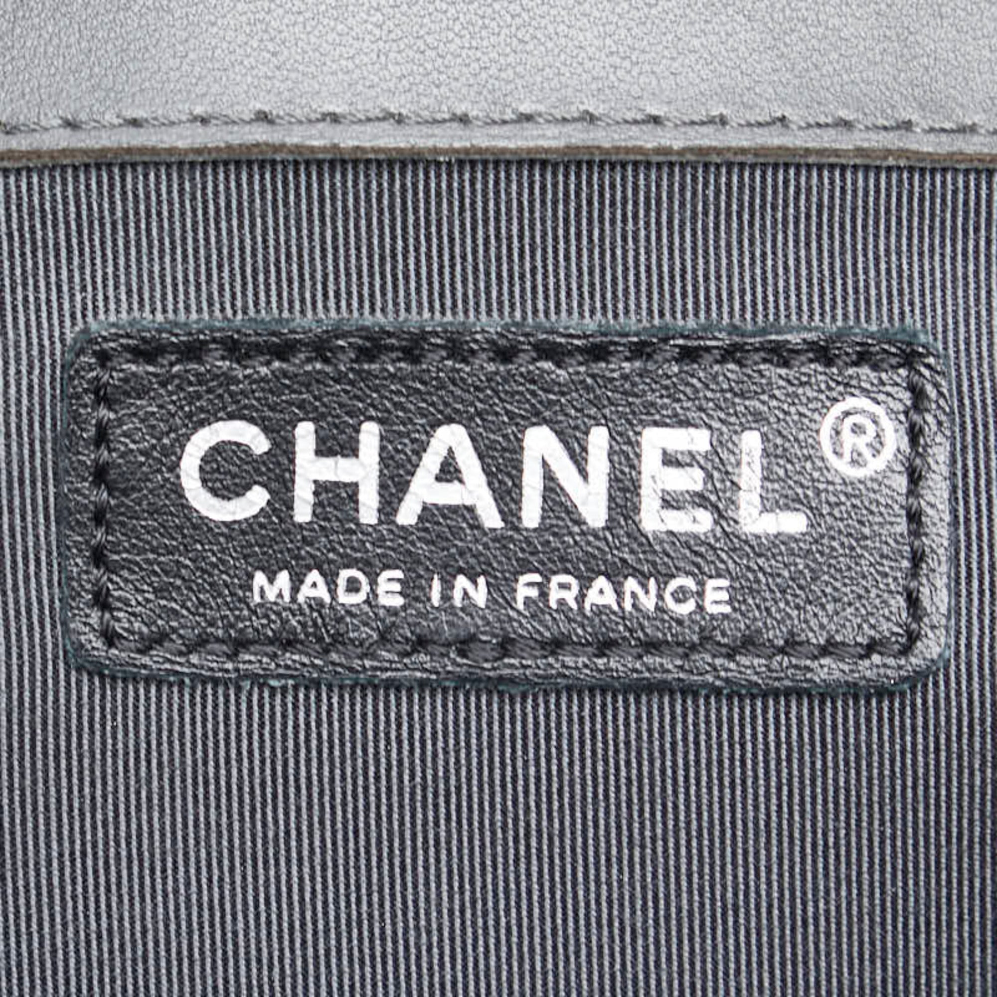 Chanel Gray Leather Shoulder Bag