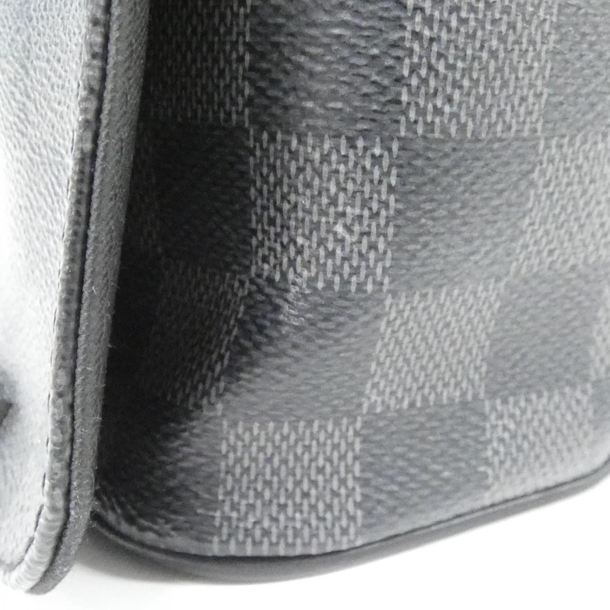 Louis Vuitton Dark Gray Graphite Coated Canvas Shoulder Bag