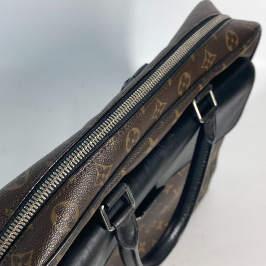 Louis Vuitton Black Brown Galle Monogram Leather Handbag