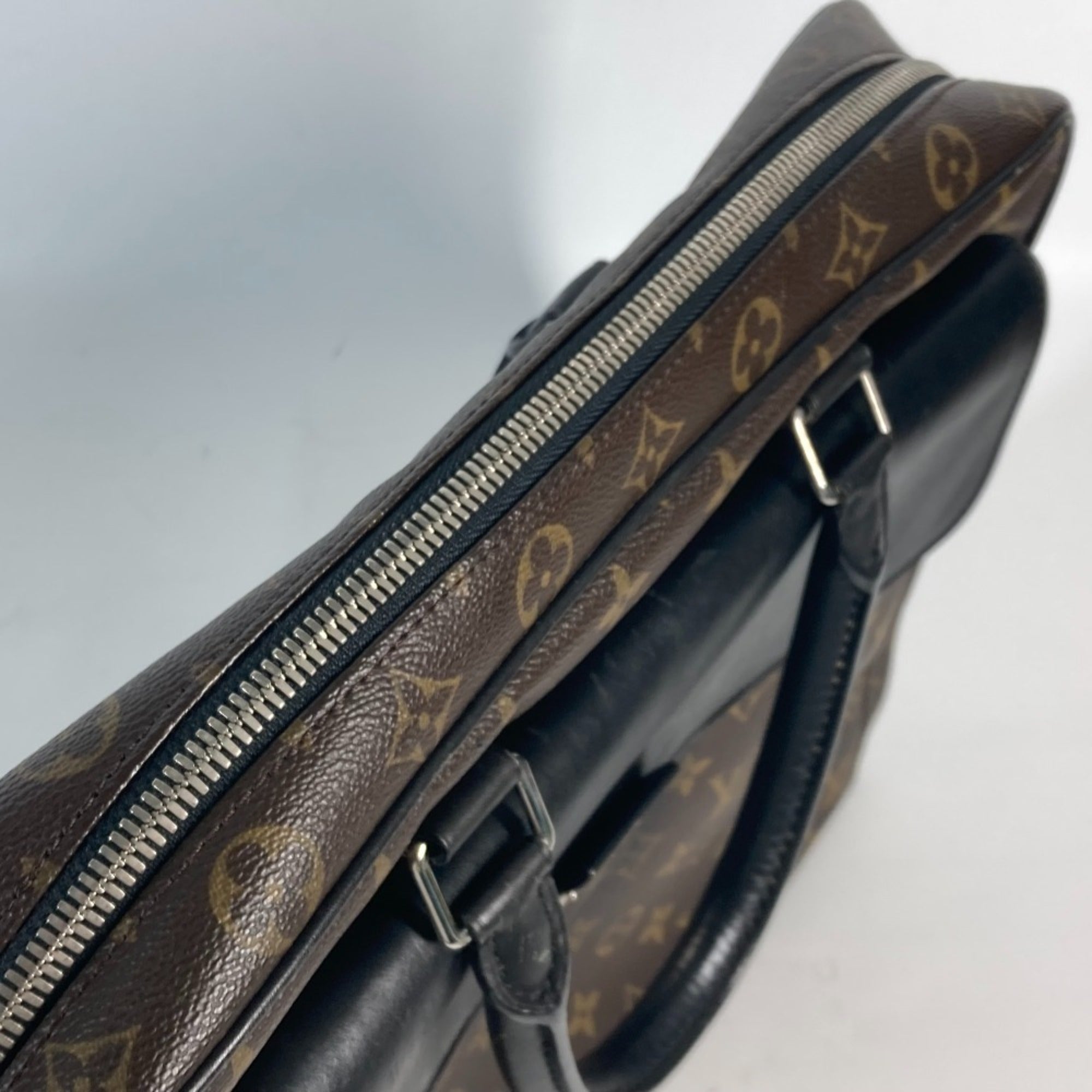 Louis Vuitton Black Brown Galle Monogram Leather Handbag