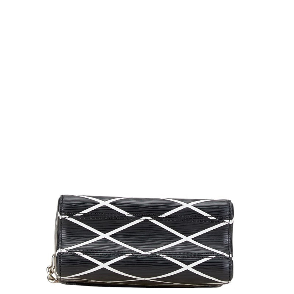 Louis Vuitton Black Noir White Leather Shoulder Bag