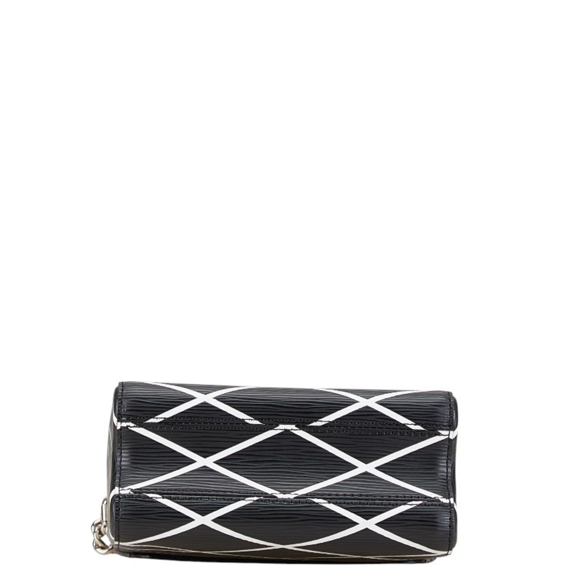 Louis Vuitton Black Noir White Leather Shoulder Bag