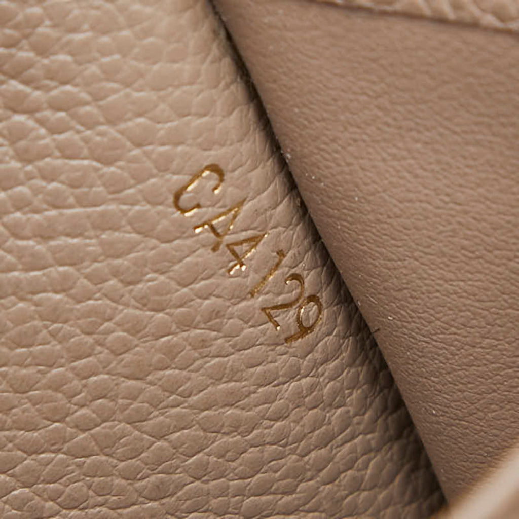 Louis Vuitton Beige Leather Long Wallet (Tri-Fold)