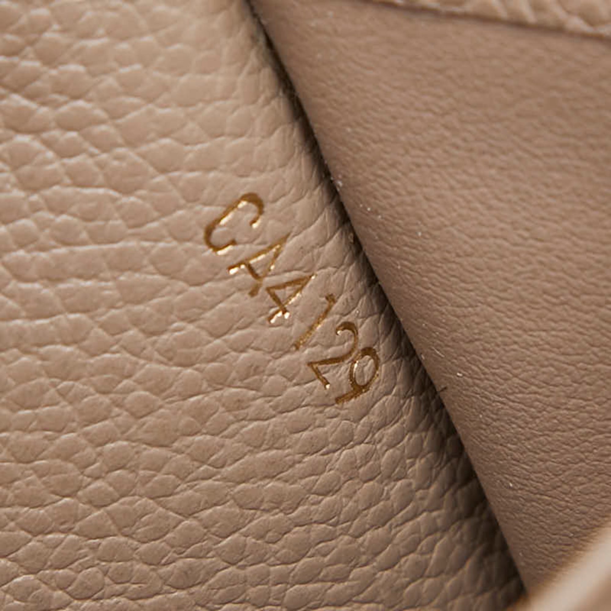 Louis Vuitton Beige Leather Long Wallet (Tri-Fold)