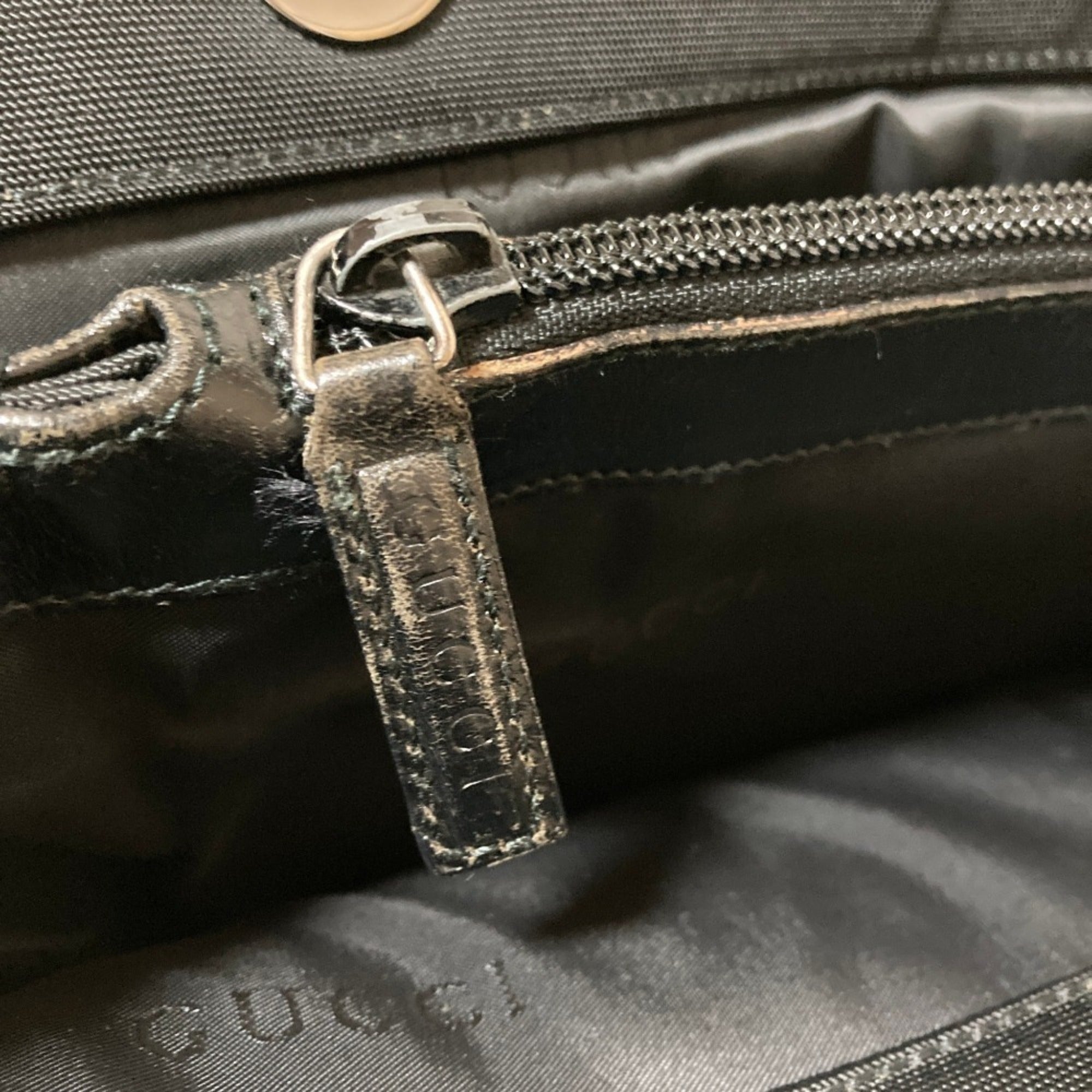Gucci Bamboo Black Fabric Handbag (Pre-Owned)