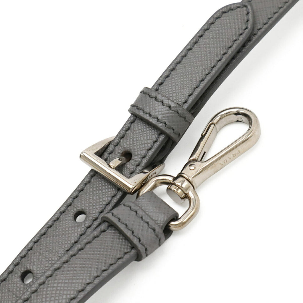 Prada Black Gray Leather Handbag Shoulder Bag