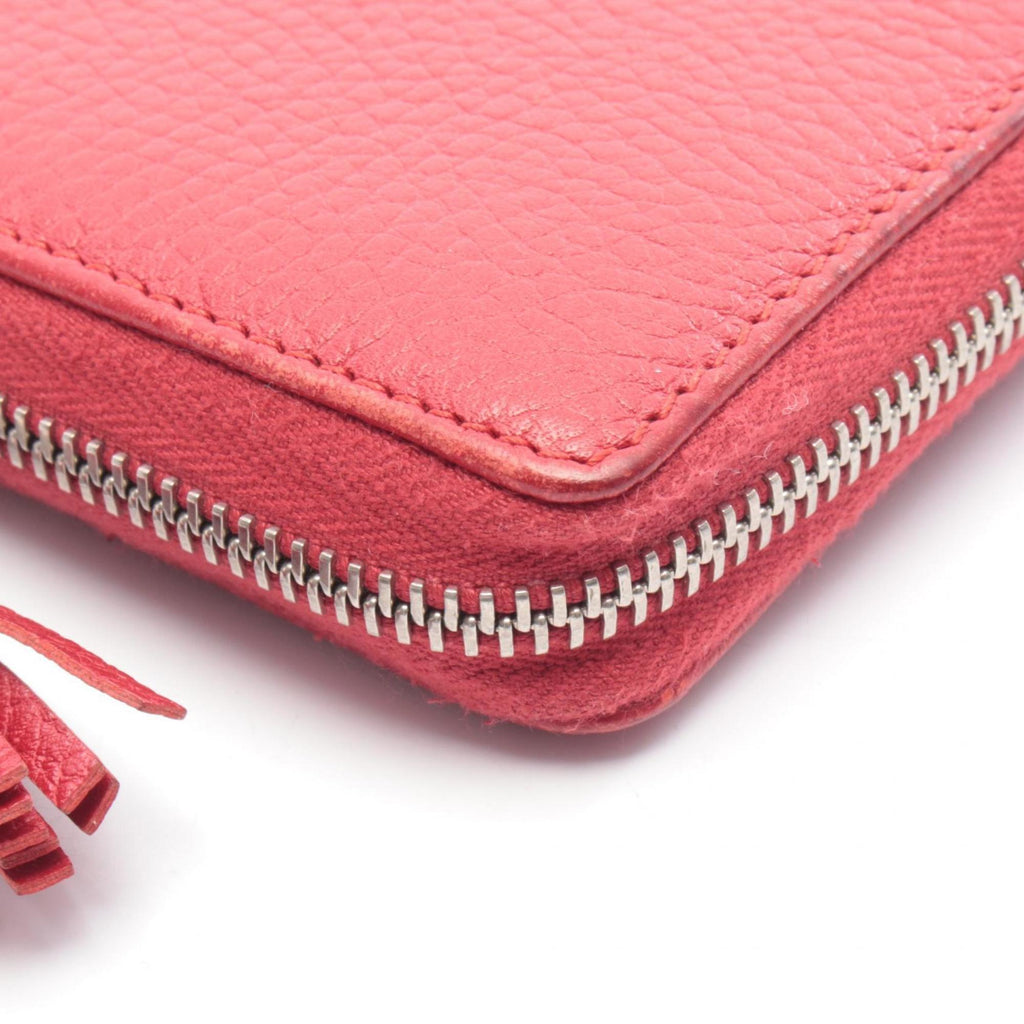 Gucci Red Color Leather Long Wallet (Bi-Fold) (Pre-Owned)