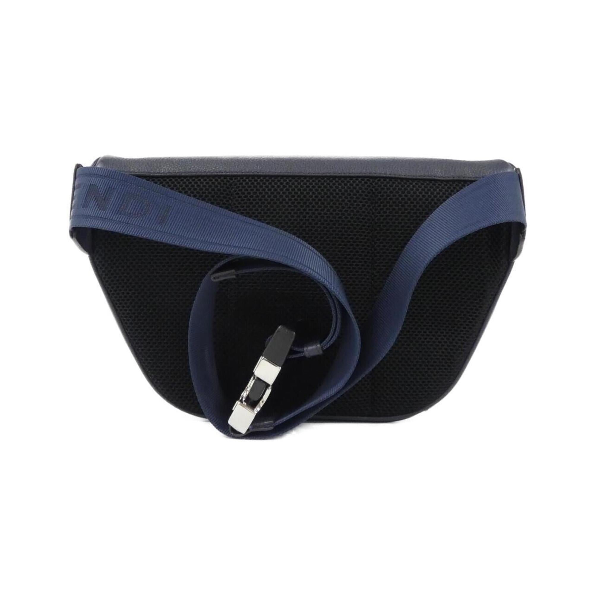 Fendi Dark Blue Leather Shoulder Bag