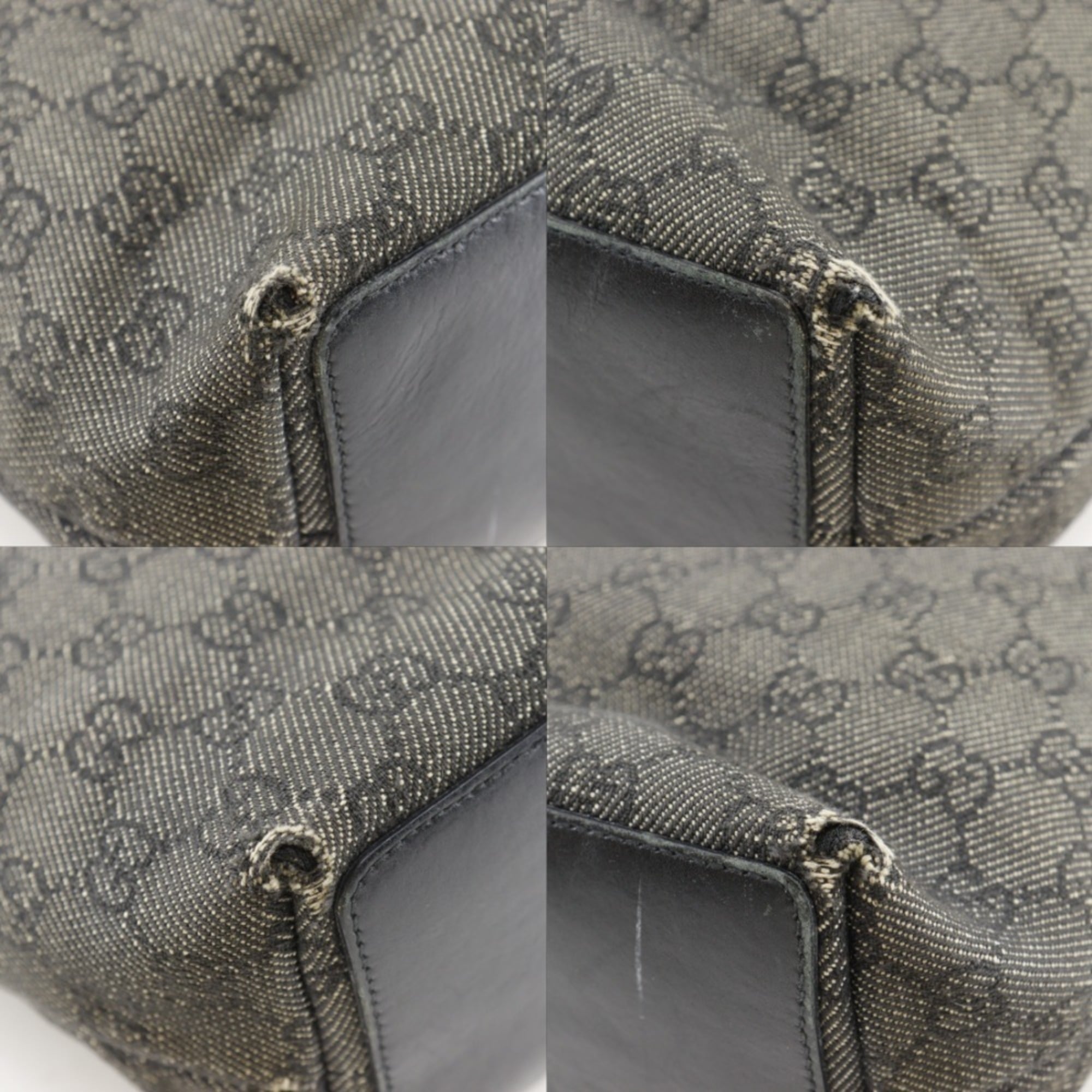 Gucci Black Denim Handbag Tote Bag (Pre-Owned)