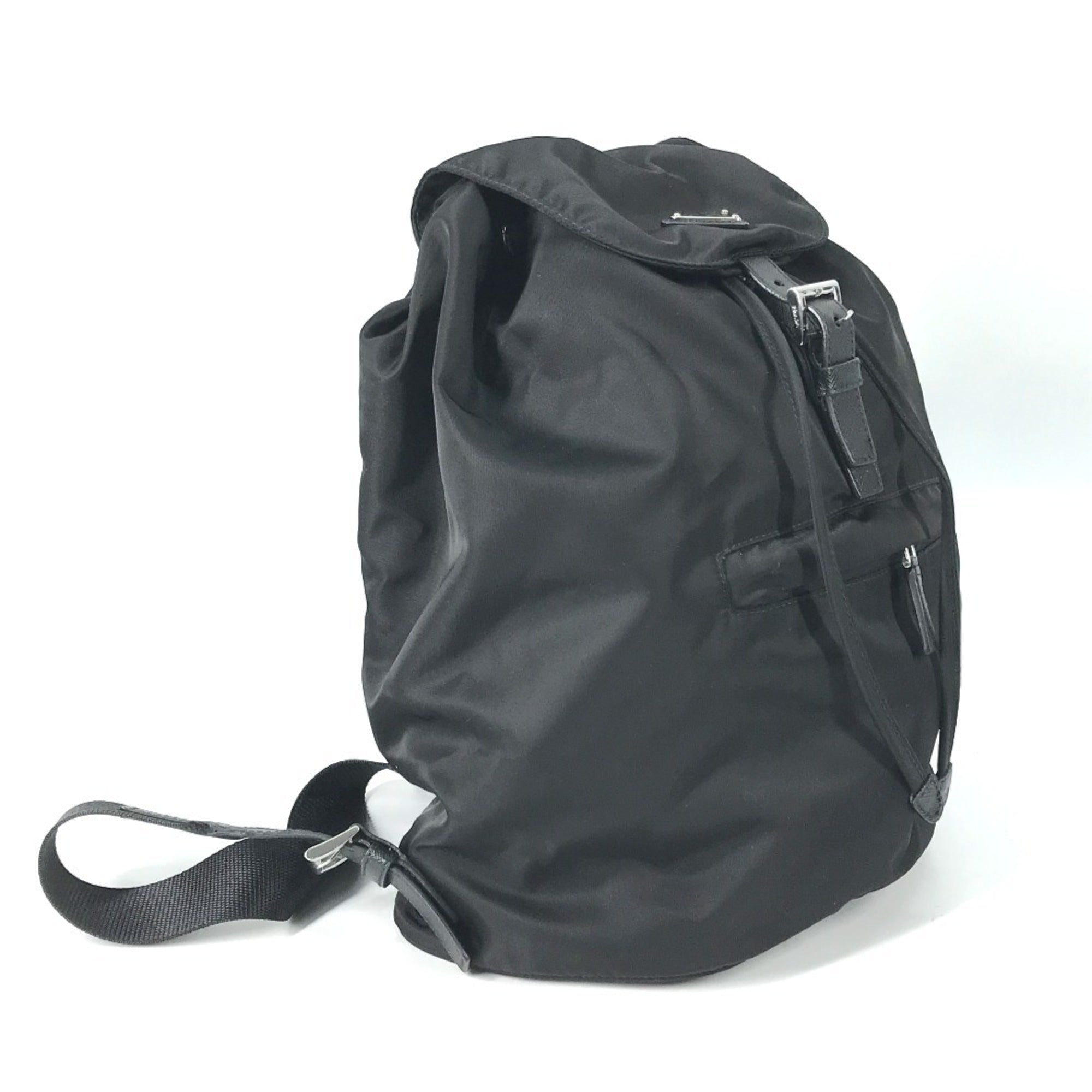 Prada Black Nylon Leather Backpack
