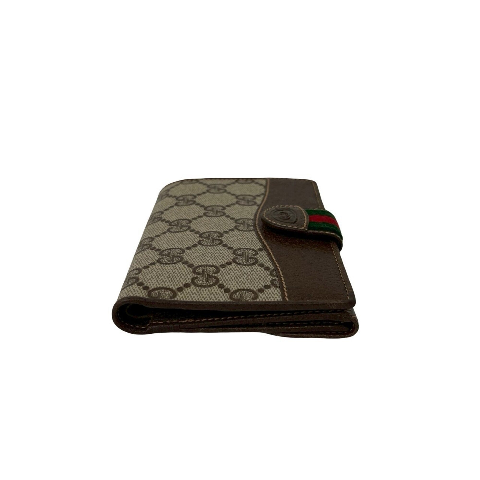 Gucci Brown Green Red Color Leather Pvc Wallet (Bi-Fold) (Pre-Owned)