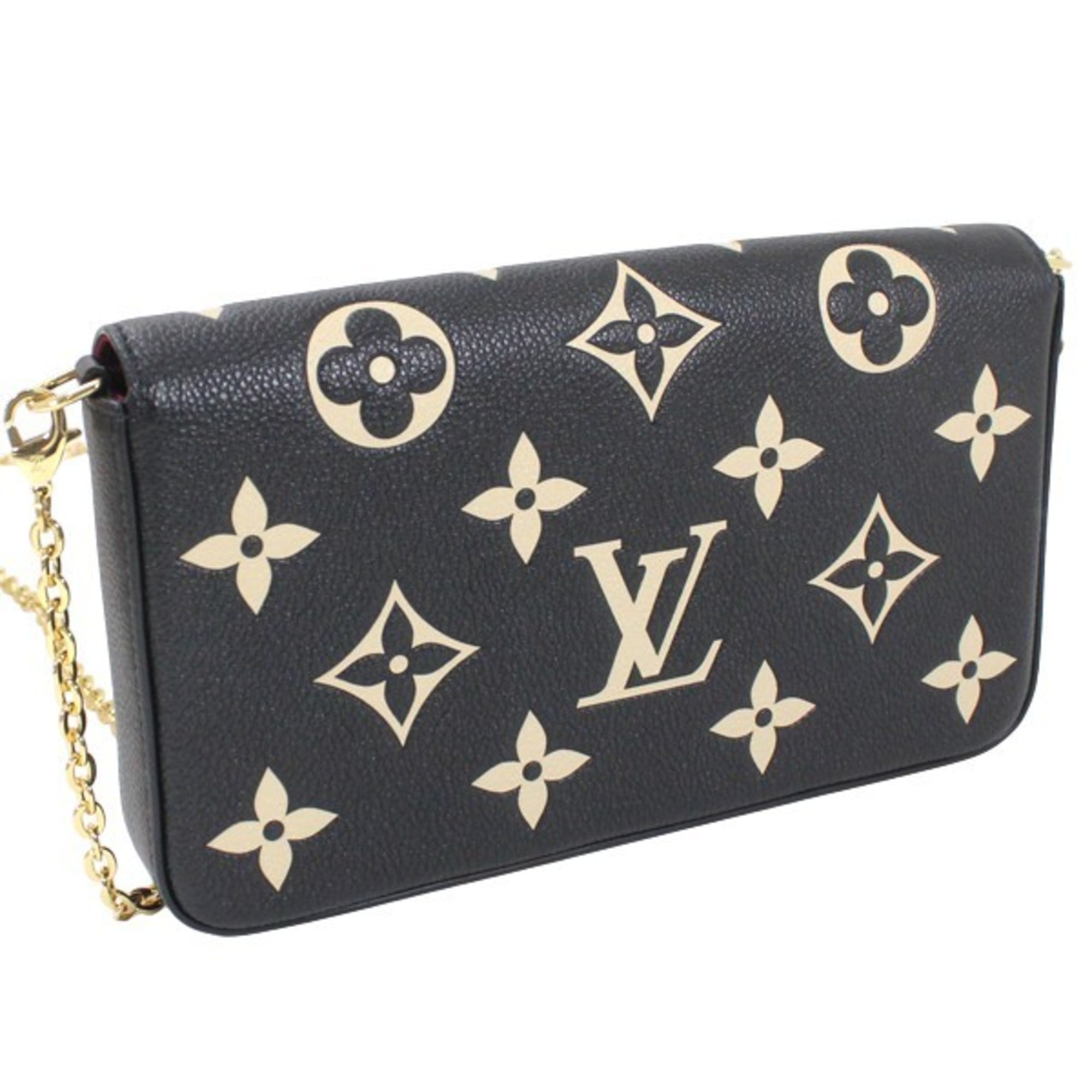 Louis Vuitton Beige Bicolor Black Monogram Empreinte Clutch Bag Pochette Shoulder Bag