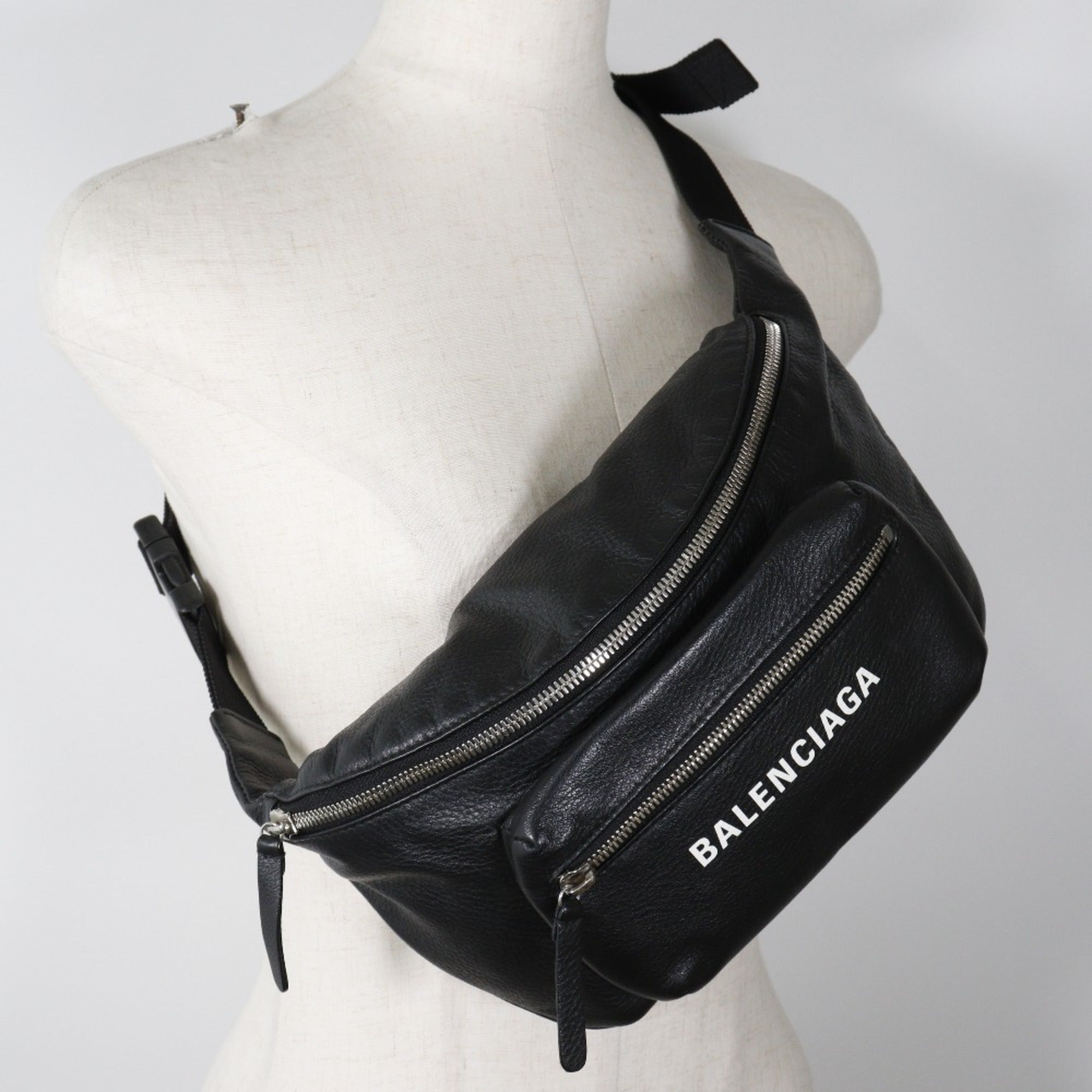 Balenciaga Black Leather Fanny Pack