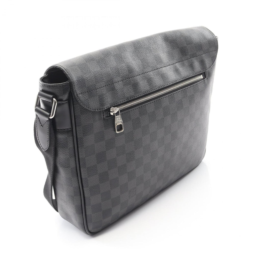 Louis Vuitton Black Coated Canvas Leather Handbag Shoulder Bag