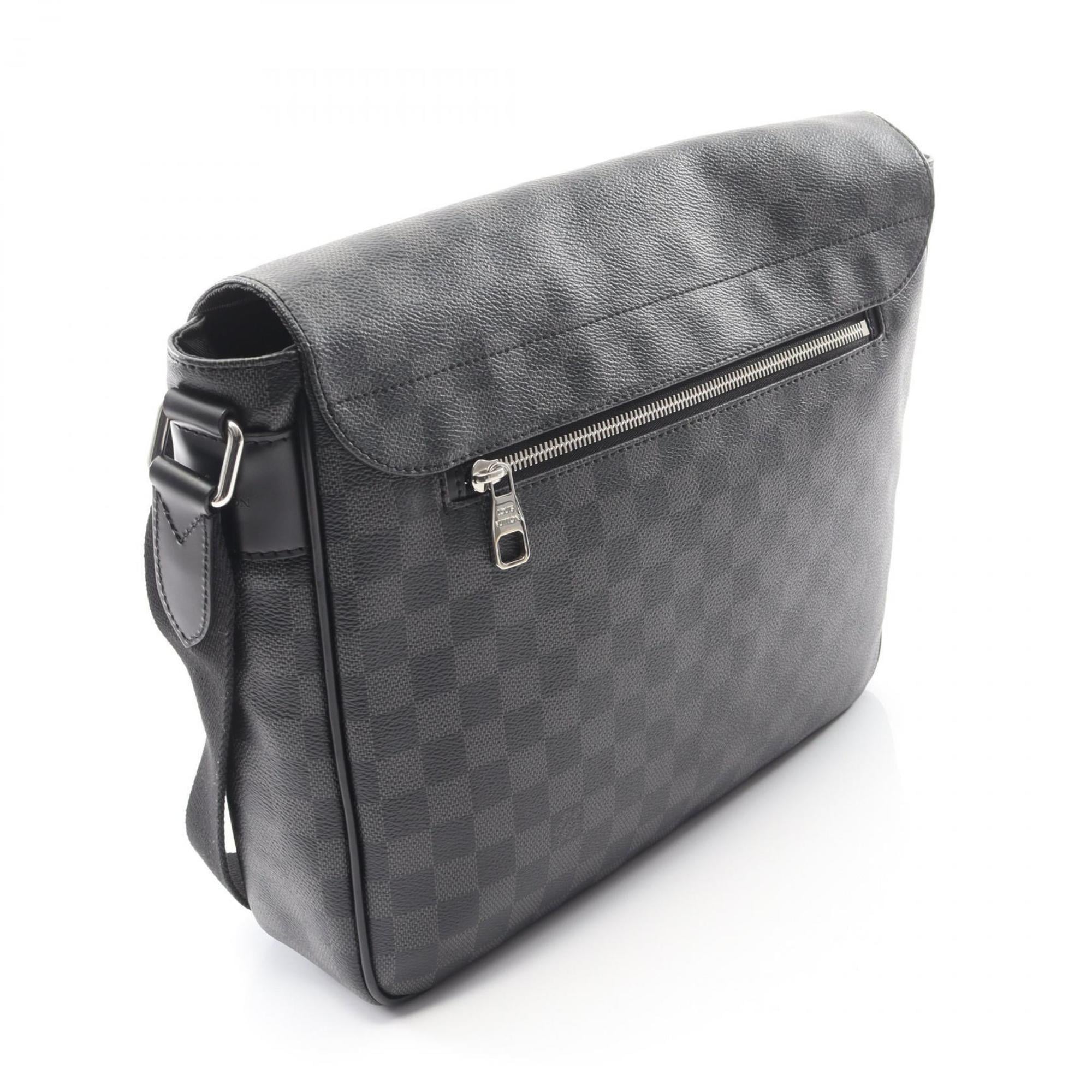 Louis Vuitton Black Coated Canvas Leather Handbag Shoulder Bag