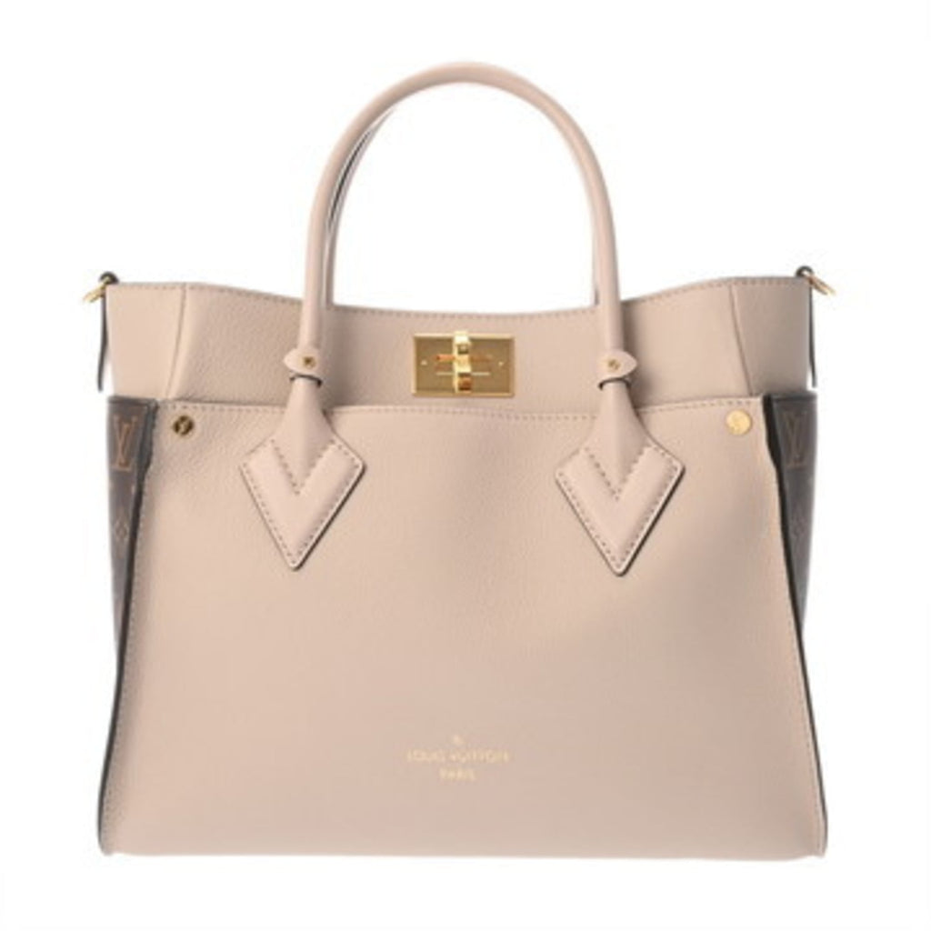 Louis Vuitton Brown Grayish Monogram Canvas Leather Handbag Tote Bag