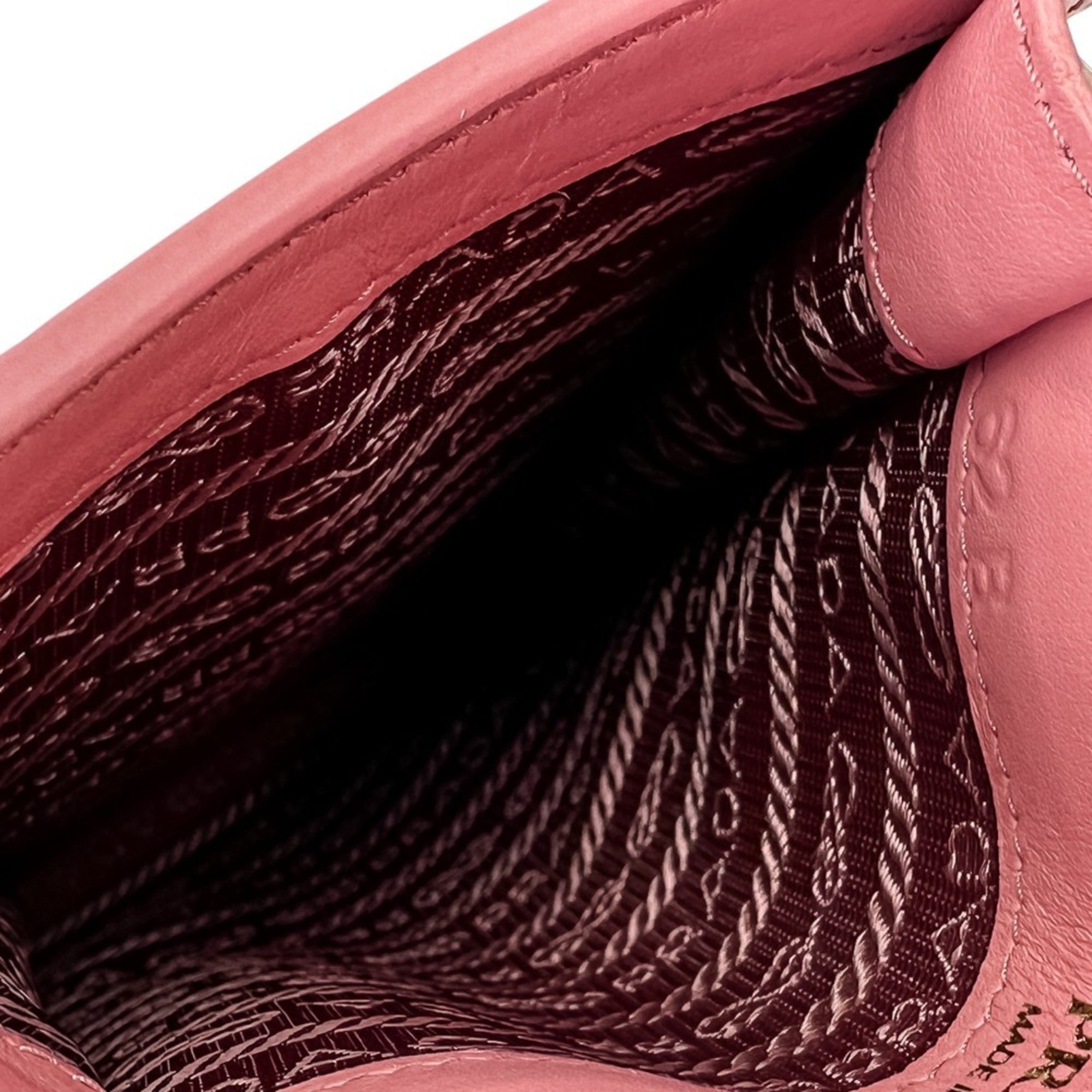 Prada Pink Leather Pochette Shoulder Bag