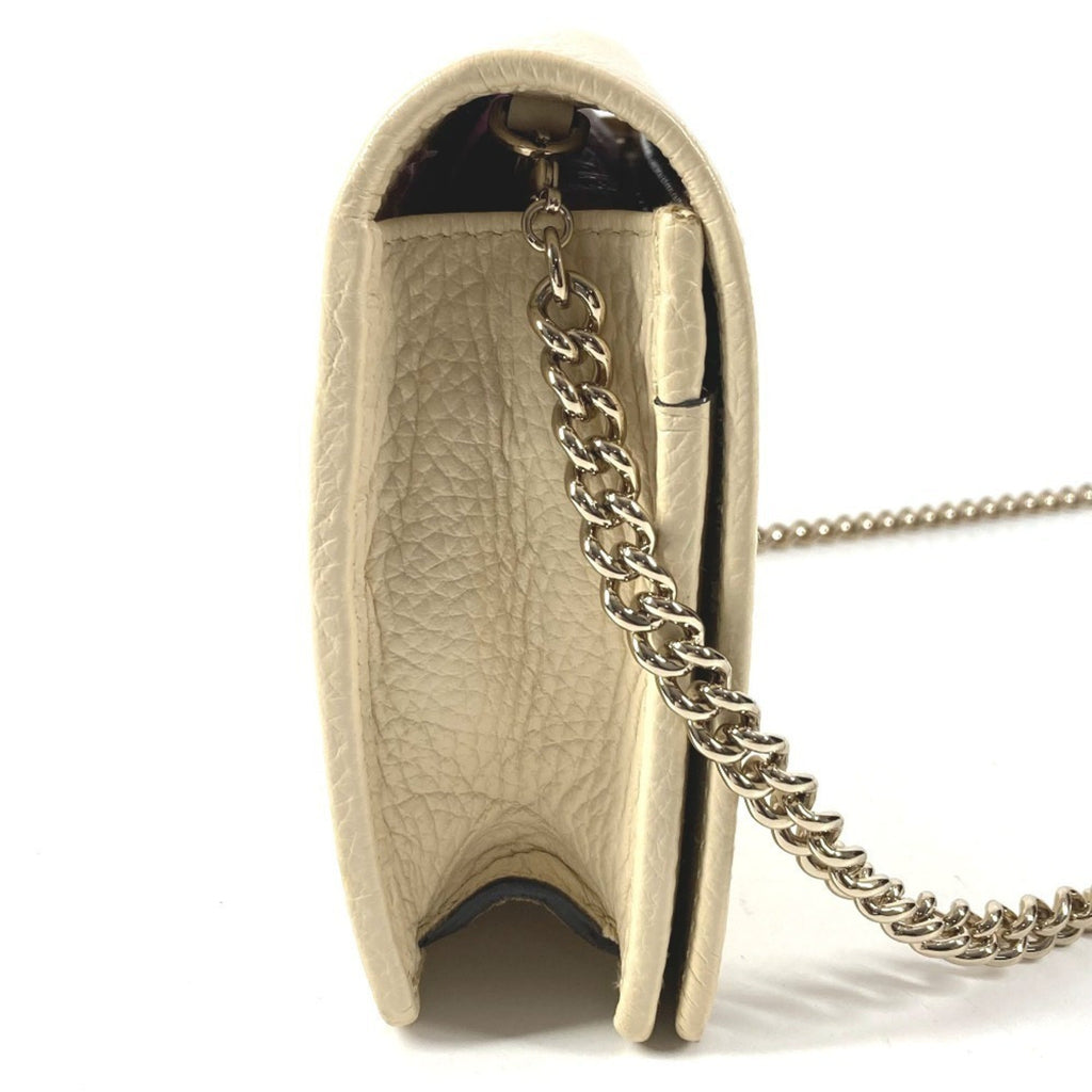 Gucci Ivory Leather Chain/Shoulder Wallet (Pre-Owned)