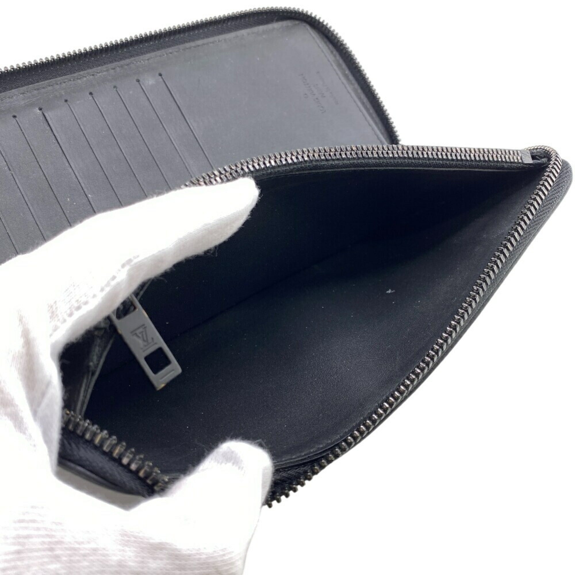 Louis Vuitton Black Leather Long Wallet