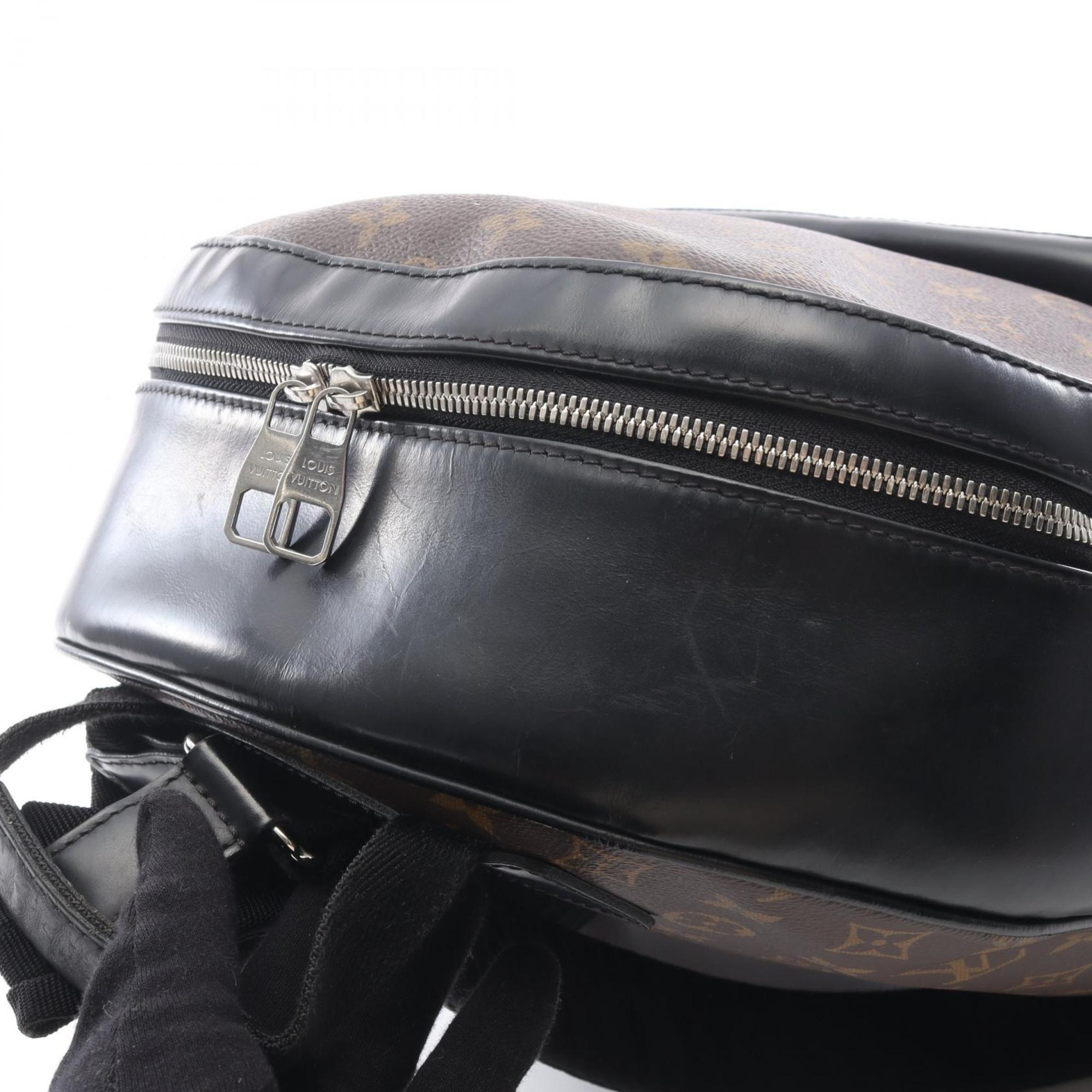 Louis Vuitton Black Brown Monogram Macassar Coated Canvas Leather Backpack