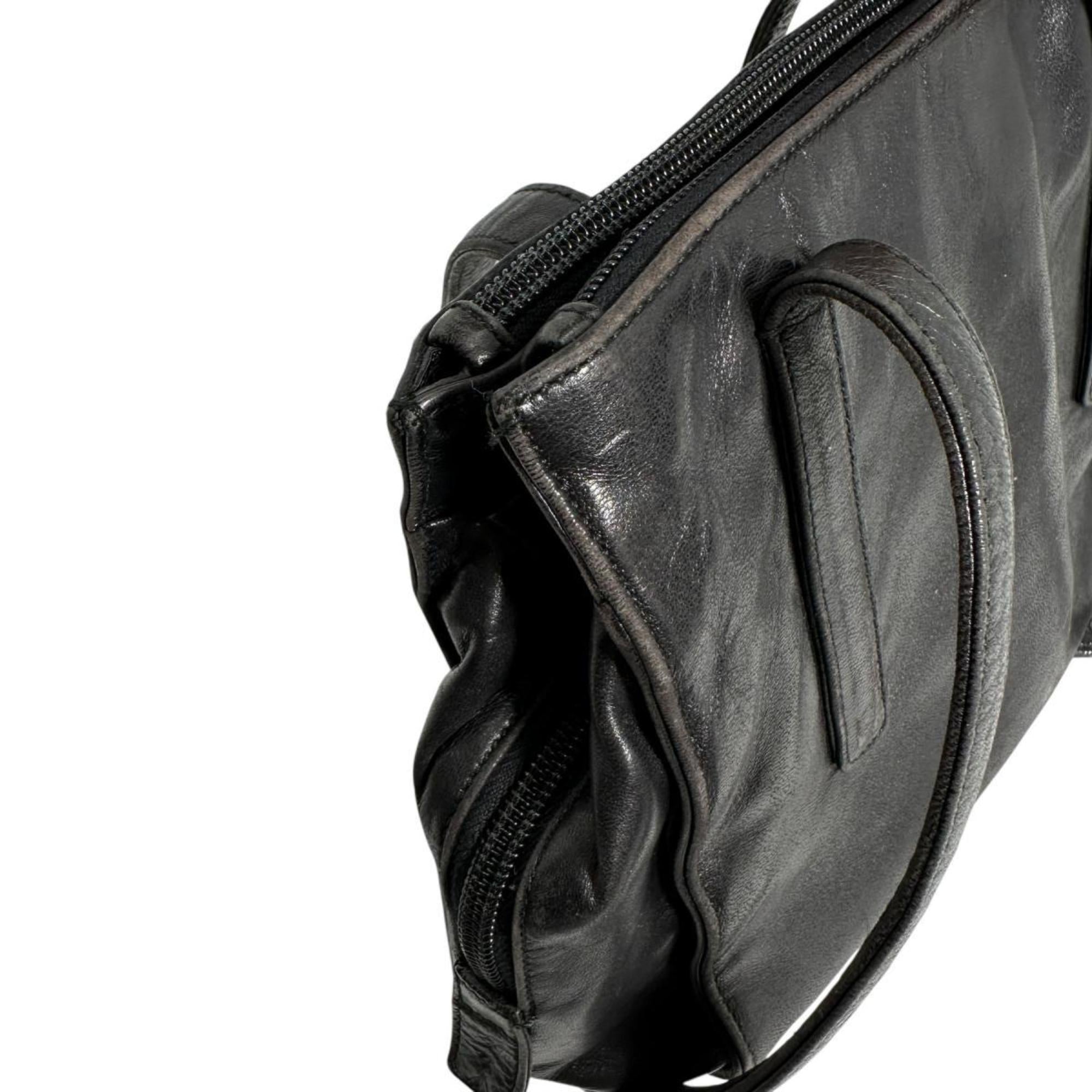 Prada Black Leather Tote Bag