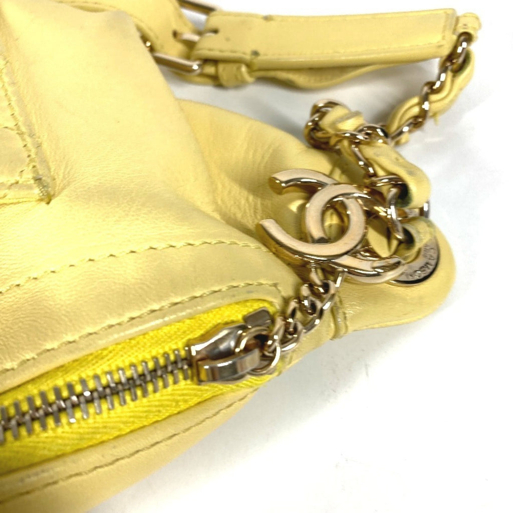 Chanel Matelasse Yellow Leather Sling Bag