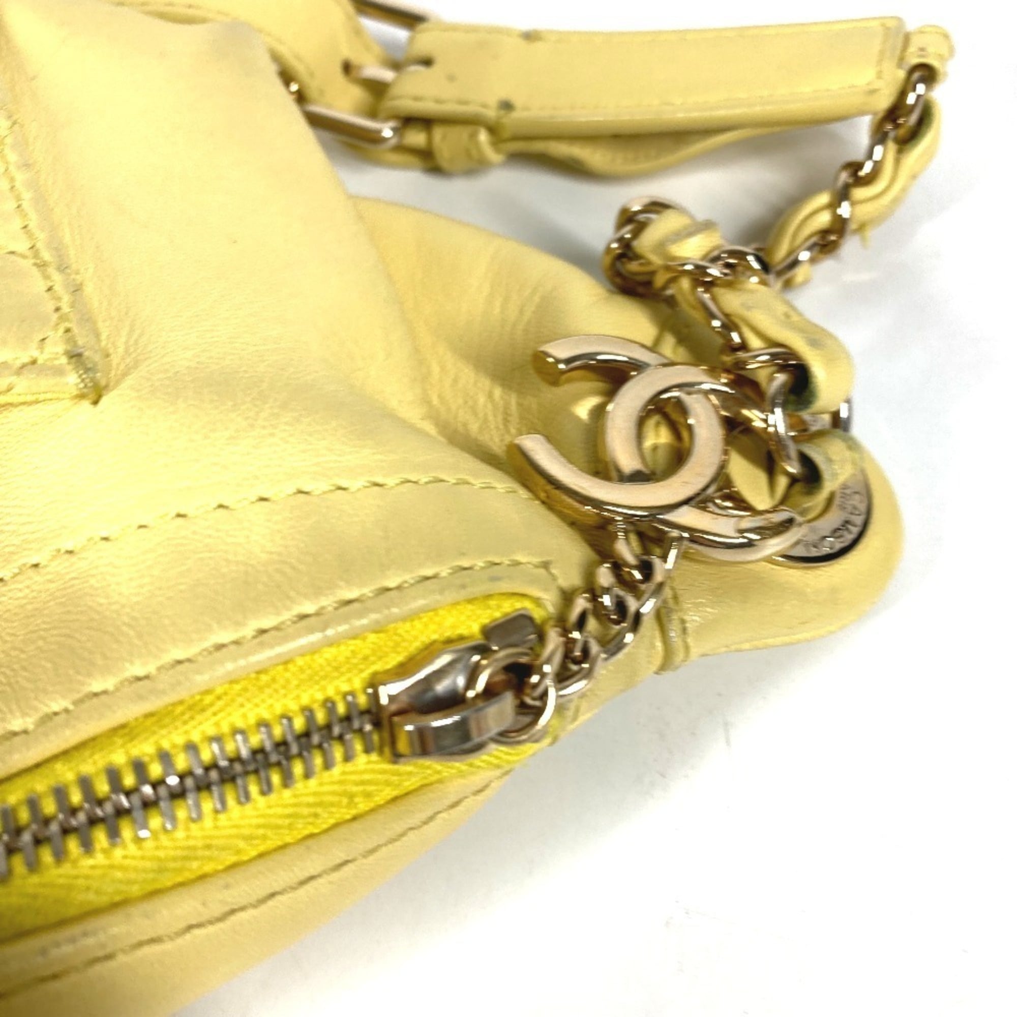 Chanel Matelasse Yellow Leather Sling Bag