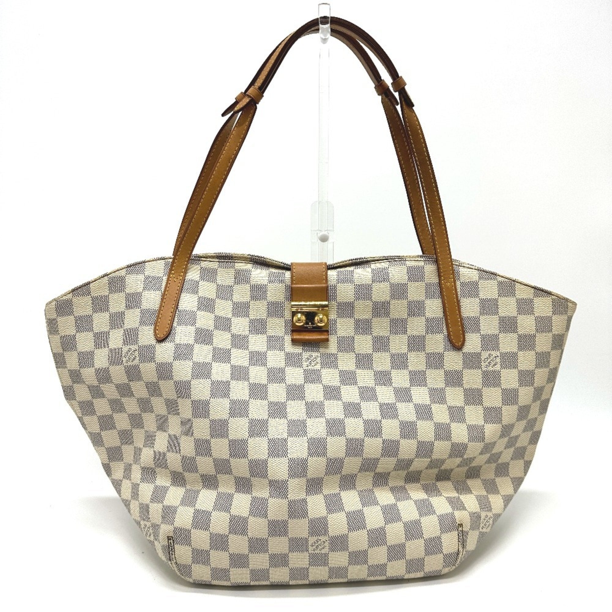 Louis Vuitton White Damier Azur Shoulder Bag Tote Bag