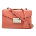 Prada Saffiano Begonia Pink Leather Handbag Pochette Shoulder Bag