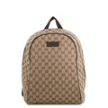 Gucci Beige Brown Gg Canvas Backpack Handbag (Pre-Owned)