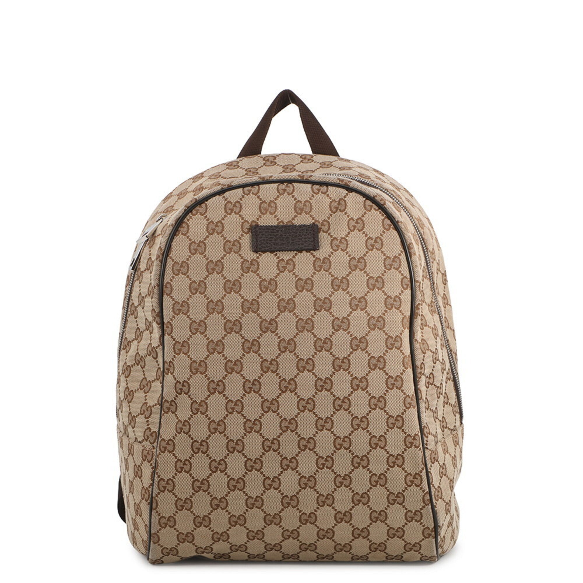 Gucci Beige Brown Gg Canvas Backpack Handbag (Pre-Owned)