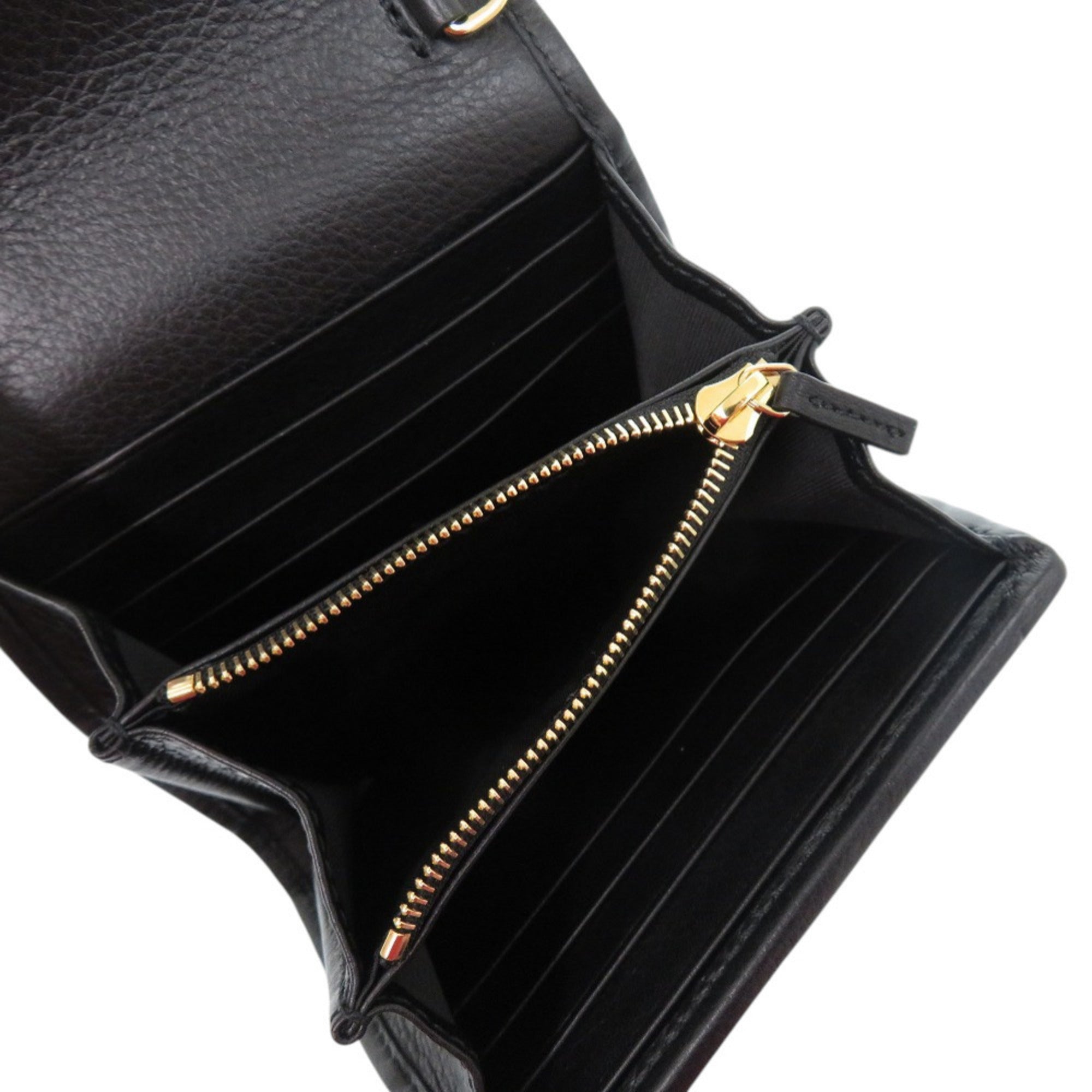 Gucci Black Leather Chain/Shoulder Wallet (Pre-Owned)