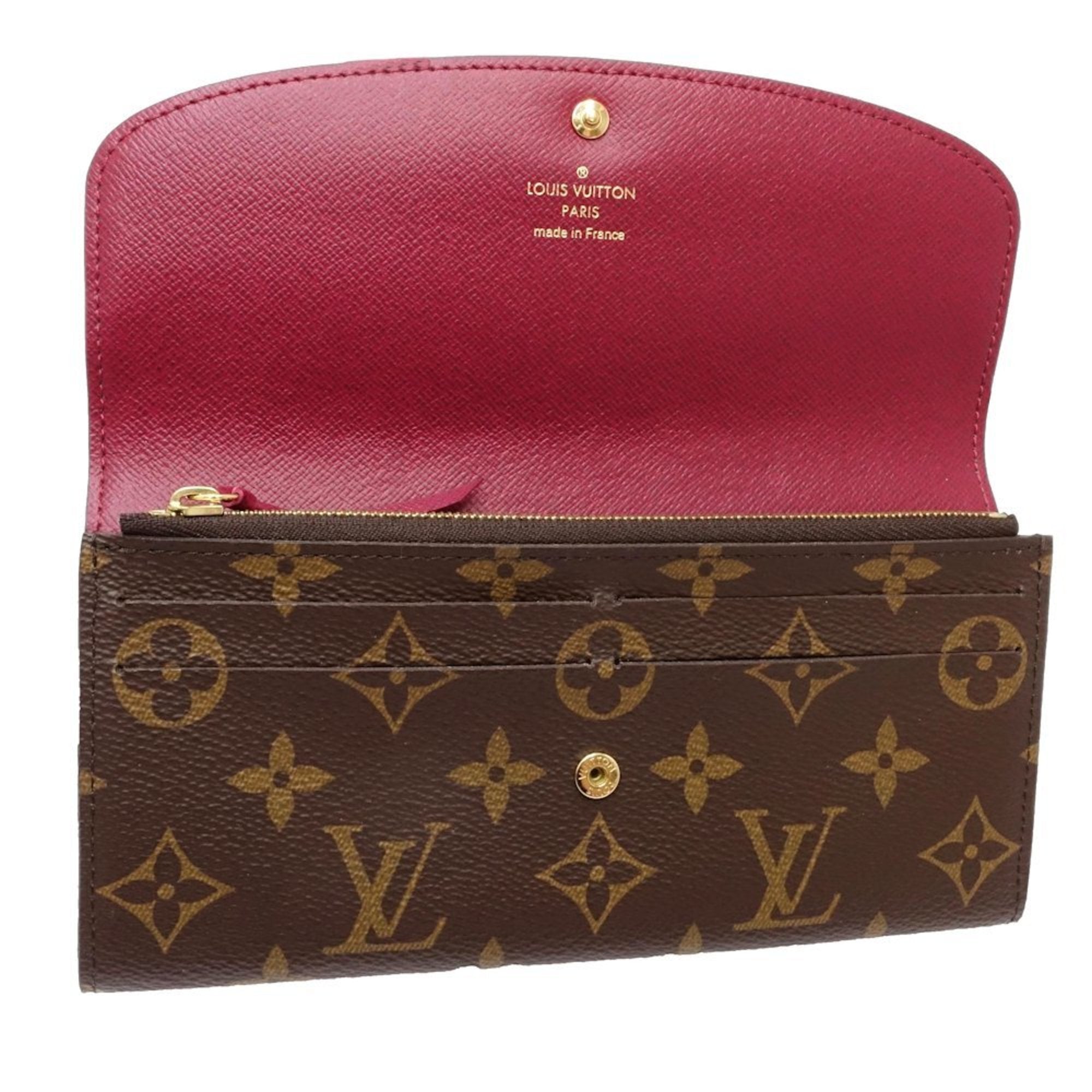 Louis Vuitton Brown Fuchsia Canvas Long Wallet
