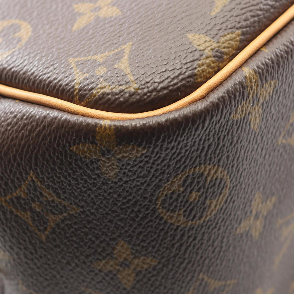 Louis Vuitton Monogram Brown Coated Canvas Leather Handbag